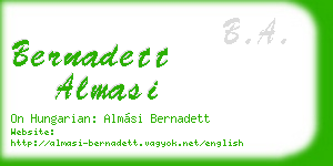 bernadett almasi business card